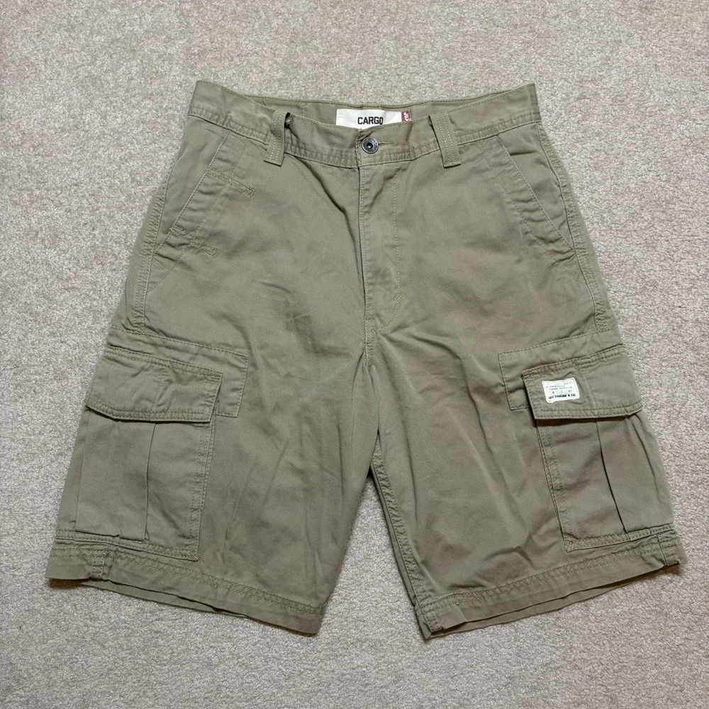Levis Cargo Shorts Mens 30 Green Cotton Utility Pockets Casual Baggy Y2K Skater